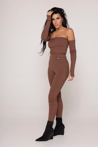 SOLID LEGGING - BROWN