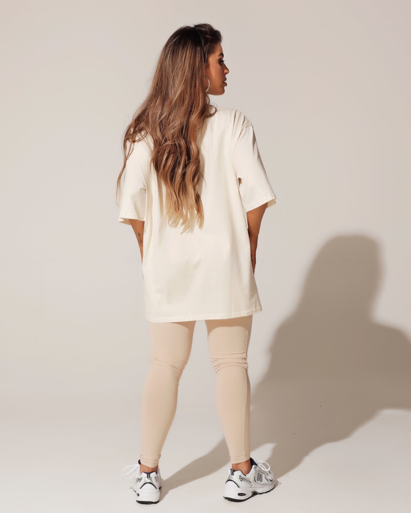 SOLID DROP SHOULDER T-SHIRT - VANILLA